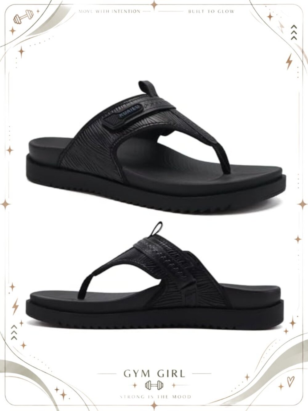 Faux Leather Orthopedic Flip Flops Arch Support Cushion Sandals Adjustable